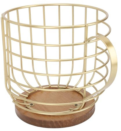 Porta Cialde caffè con Coperchio - Base in Legno Salvaspazio in Ferro di Grande capacità - Organizzatore Per Riporre le Cialde caffè - Accessori Bar caffè - Per Bar Casa (Ferro +