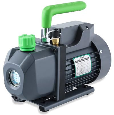 Lichamp Bomba de vacío, Bomba de vacío de 4,5 cfm 1/3 HP HVAC de una Sola Etapa para R134a R410a R22 R12, para refrigerante de Aire Acondicionado automotriz, Aceite Incluido, Gris frío