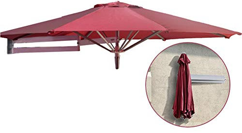 Round Wall Mounted Cantilever Parasol, Outdoor Garden Balcony, Aluminium Frame 280g Polyester Canopy and 8 Ribs (2.2m(7.2ft))