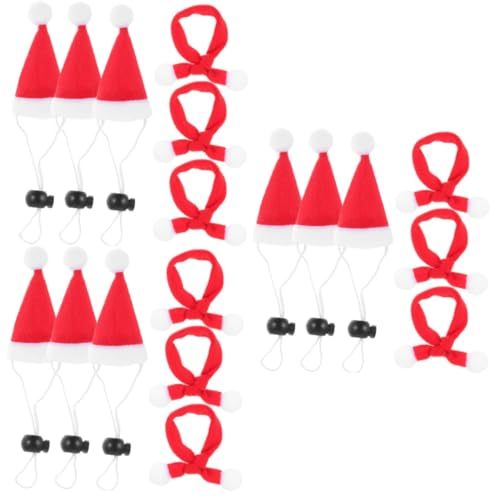 YARNOW 18stücke Teiliges Weihnachtskostüm-Set Für Haustiere Weihnachtsmütze Und Schal Für Hunde Accessoires Für Festliche Anlässe Und Fotoshootings