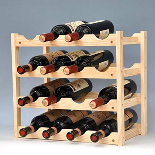Casier à vinCasier à vin Casier à vin empilable à 4 Niveaux - Armoire de comptoir en Bois Pliable Support de Rangement pour vin Cave - Autoportant - Parfait pour Bar, Cave à vin, sous-Sol, a