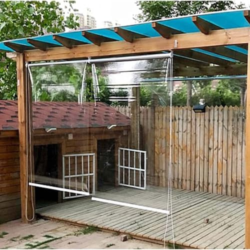 Generico Tenda a Rullo per Esterni in PVC Trasparente Tapparella Avvolgibile Trasparenti per Giardino Isolamento Termico Impermeabile Prova di Polvere Tenda Pergola Antipioggia,120 * 250cm