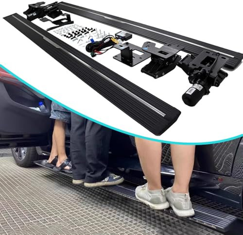 Lot de 2 marchepieds électriques déployables pour Toyota Highlander 2020-2024 - Marchepieds latéraux en aluminium noir