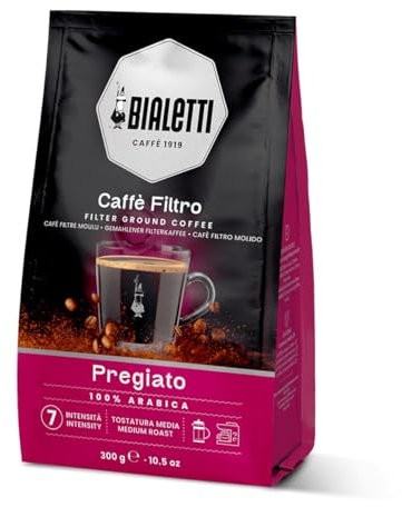 Bialetti Café Filtre, 100% Arabica, Intensité 7, 300 Gr