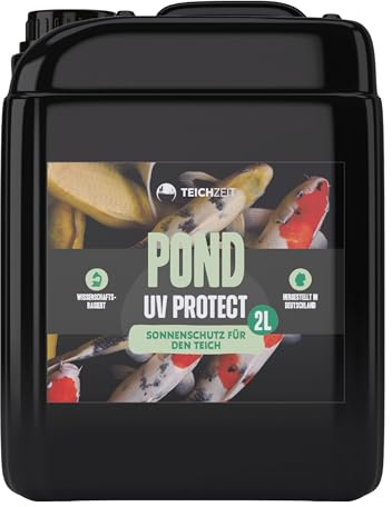 NatureHolic Teichzeit Pond UV Protect | Natürlicher Sonnenschutz und UV Schutz für deinen Gartenteich & Fischteich | Effektive Algenhemmung & verbesserte Wasserqualität | Made in Germay | 2 Liter