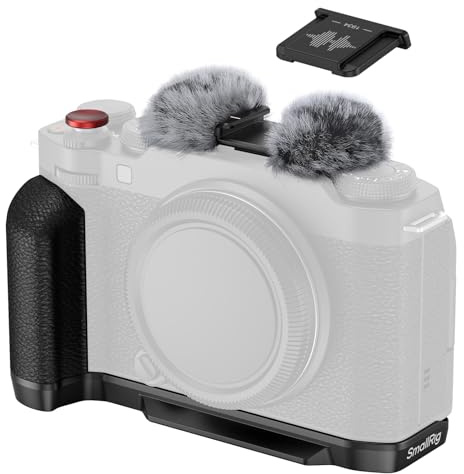 SMALLRIG X-M5 Handtag L-format grepp för FUJIFILM X-M5, inbyggd snabbkopplingsplatta för Arca, lätt sidohandtag i silikon, inkluderar vindskydd med Cold Shoe-adapter (svart) - 4876