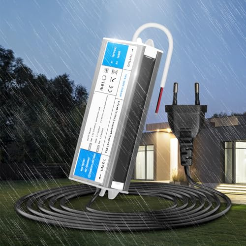 KSIBNW LED Trafo 24V 36W 1,5A Netzteil Adapter IP67 Outdoor Wasserdicht Transformator mit Stecker, Treiber 230V AC auf DC 24Volt Konstantspannung Niedervolt Schaltnetzteil für Außen LED Lampen