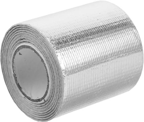 JECOMPRIS Hitzebeständiges Selbstklebendes Aluminiumfolien-hitzeschutzband Mit Edelstahl-kabelbindern Hitzebarriere Hitzeisolierend Chemikalien Ölresistent Für Autoauspuff Und Motorbereich