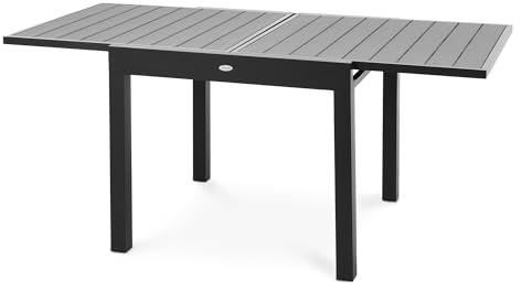 di volio Gartentisch ausziehbar 90-180 cm Aluminium Kunstholz Outdoor Comlo