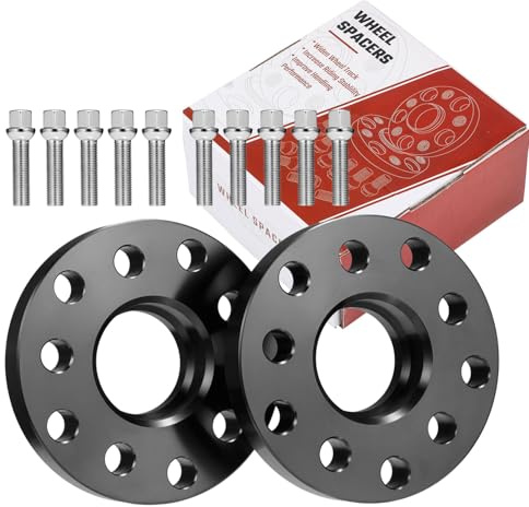 ISINEVER Spurverbreiterung 5x100 5x112 40mm 2x20mm Kompatibel mit VW Golf Kompatibel mit Audi A3 A4 A6 A8 mit Radschrauben M14x1.5 Spurplatten Distanzscheibe Mittenzentrierung 57,1mm Schwarz