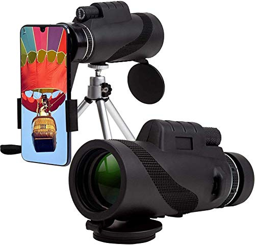 Telescopio monoculare Compatto BAK4 con Prisma ad Alta Potenza, Zoom monoculare, ingrandimento 12x, Obiettivo Zoom, telescopio ad Alta Definizione per Birdwatching per Adulti, Caccia all'aperto, Tele