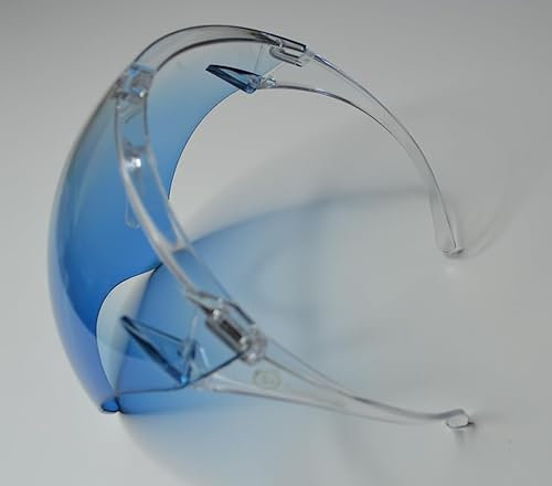 TradeProvider® Face Shield Goggles, Anti-Fog Reusable Face Shield Visor, Splash Resistant Full Face Protection with Clear Gradient Blue Lens for Safety, Work, Laboratory, Cleaning
