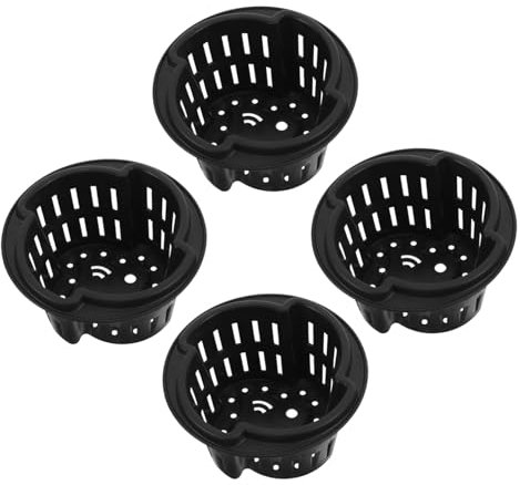 ibasenice Paniers Hydroponiques en Filet Renforcé, Lot de 4, Plastique Noir