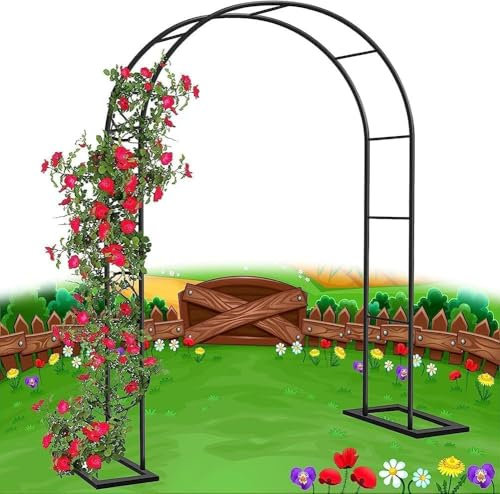 WCQSYY Arche De Jardin en Métal 120 X 220 Cm De Largeur pour Décoration De Cérémonie Extérieure,Blanc,W1.4M*H2.3M