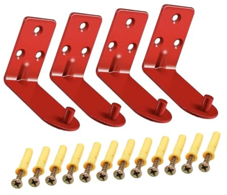 FIXOSHEE 4pcs Fire Extinguisher Wall Hooks Durable Mounting Brackets with Anchor Bolts Space Saving Holders for Home Office Factory Use