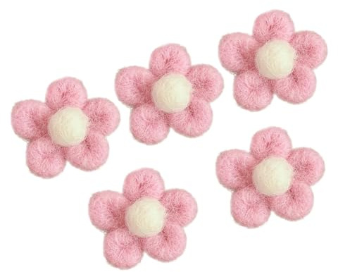 BESPORTBLE Brosche aus Filz Rosa Farbene Wäscheklammern 5 Stück Entzückende Blumenförmige Filzbroschen für Kleiderdekoration und Kinderbroschen für Schals und Hüte