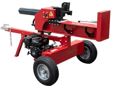 Log Splitter Wheeled for Garden & Farm Wood Processing Quickly Splits Logs & Hardwood Two-Hand Operation Hydraulic Log Splitter