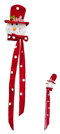 Arroopu Puntale Albero di Natale con Pupazzo di Neve - Decorazione Invernale Babbo di Neve - Punta con Cappello e Sciarpa per Albero | Decorazione Invernale per Interni Casa Soggiorno