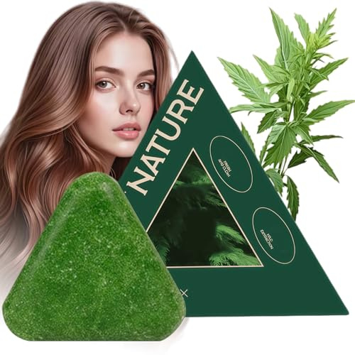 Nature Triangle Shampoo Bar for Women & Men - Gentle Cleansing Solid Shampoo Strengthens Hair, Reduces Frizz - All Hair Types - 1PC
