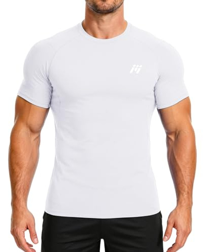 MEETWEE Rash Guard UPF50+ Kompressionsshirt Herren Langarm Kurzarm Funktionsshirt, UV Shirt Top Schwimmen Männer Sportshirt Surfen Schnelltrocknend Atmungsaktiv