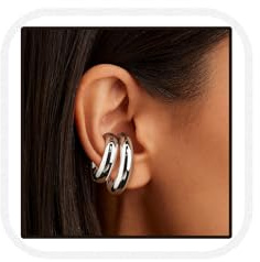 ALMLWIAJ utan att sticka öronmuff örhängen för kvinnor, 4 st rostfritt stål öra armband smycken set, öronklickare örhängen för bröllop presentidé