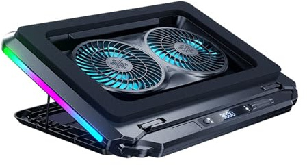 TSMORY Base di raffreddamento per notebook con 15 flussi d'aria overclocking raffreddamento a basso rumore design universale adatto a 15-21 pollici leggero overclock supporto di raffreddamento