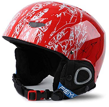 Sport Tent Skihelm Kinder Jugend Snowboardhelm Helm Ski Snowboard Winter Sport Schneehelm (Small (47-53cm), Rot)