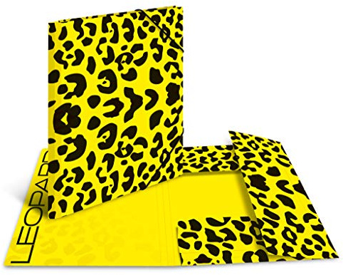 HERMA 19689 Sammelmappe DIN A4 Animal Print Leopard, stabile Pappe, Ordnungsmappe mit bedruckten Innenklappen und Gummizug, Dokumentenmappe für Kinder, Jungen und Mädchen