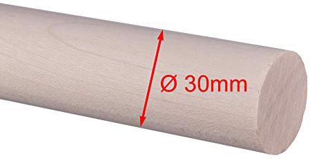 Holztechnik Ferdinand Meise Ahorn Rundstab, Rundholz, Treppensprosse, 1000mm lang, Ø 30mm, geschliffen, KEINE BAUMARKTQUALITÄT