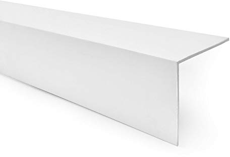 Quest PVC Winkelprofil Kunststoff Selbstklebend Kantenschutz Eckenschutz Eckleiste Winkelleiste, 50x50mm, 100cm, weiß