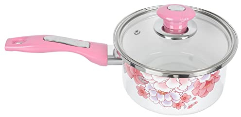Yardwe Casserole à Lait émaillée avec Couvercle pour Beurre, saucière, bouillir, Aliments pour bébé