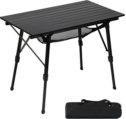 Portal Campingtisch faltbar Höhenverstellbar Klapptisch Aluminium 90 x 53cm für 4 Personen leicht Camping klappbarer Falttisch