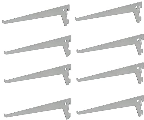 siwitec Einlochträger 150x50mm Regalhalter Regalschienensystem aluweiss 8er | aus Stahl mit aluweißer Oberfläche, geeignet für ein- und zweireihige Systeme, vielseitig kombinierbar für jeden Raum