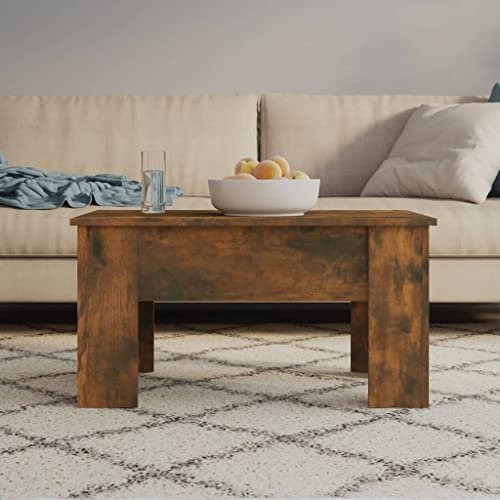 Homiuse Table Basse en Chêne Fumé - Bois D'Ingénierie 79x49x41 cm - Style Industriel pour Salon - Petite Table en Bois