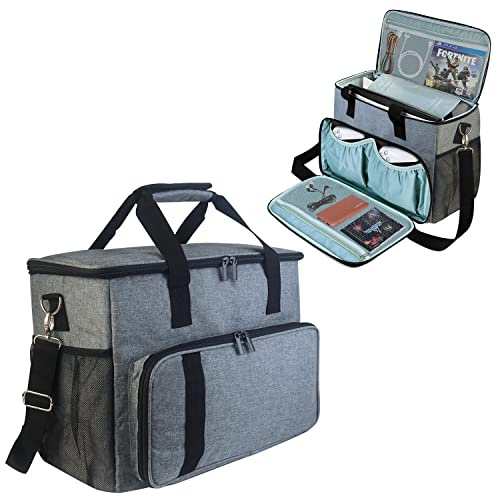Boczif Carrying Case Compatible with PS5/PS4/PS4 Pro, Large Capacity Playstation 5 Storage Bag Holding Game Console, Controller, Laptop, Disks, Headset, Charger, Game Cards and Gaming Accessories