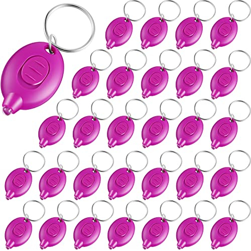 Honoson 50 Pcs Mini UV LED Keychain Flashlight 395nm UV Light Black Light Keychain Flashlight Portable for Pet Urine Passport ID Card and Currency, Key Ring Torch