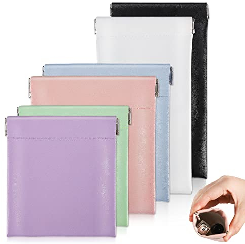 6 Stück Kosmetiktasche Klein, Tragbare Make up Tasche Selbstschließende Wasserdicht Schminktasche Aufbewahrungstasche für Gläser Kopfhörer Schmuck Kosmetik Reisen Handtasche (6 Farben 3 Größen)