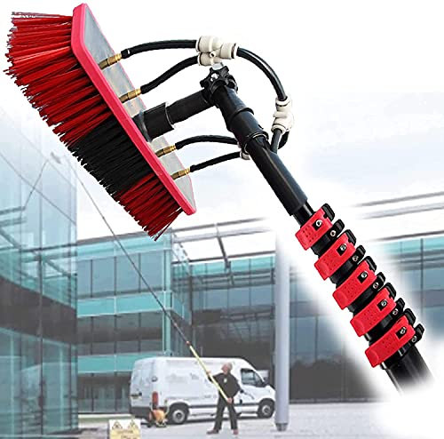 PiurUf Pulizia Pannelli Fotovoltaici e Solari Spazzolone Pulizia Vetri Attrezzatura Pulizia Palo Teleslungo Kit Pulizia per Pulizia e Attrezzo Lavaggio/18Ft/5.4M