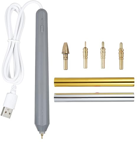 Vislone Hot Heated Foil Pens Set, USB Heat Foil Pen for Scrapbooking Tool Kits Gold & Silver Hot Foil Roll for Card Making Craft Scrapbooking Drawing Pen with USB Cable DC5V