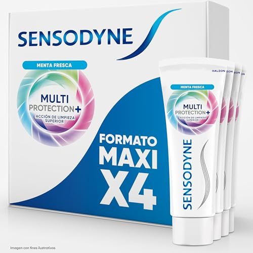 Sensodyne Pasta de Dientes Multiprotección Protección Frente a la Sensibilidad Dental + Cuidado Diario, Pack 4x75 ml