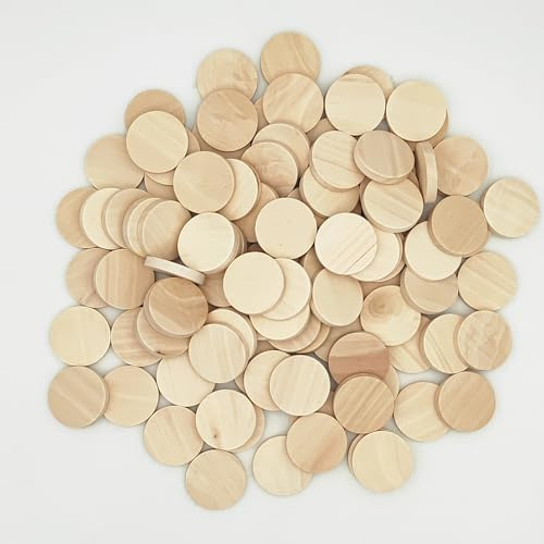 100 pièces Tranches de bois naturel 3 cm Étoiles en bois rondes vierges Cercles de bois bruts Décorations en bois vierges pour travaux manuels DIY