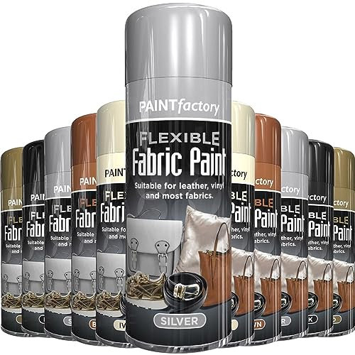 1 x Flexible Fabric Silver 200ml, Spray Paint Leather Vinyl Textile Clothes Fast Drying
