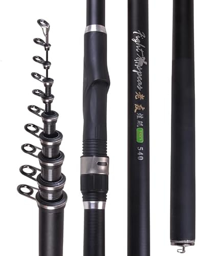 QWLEYCHN Stipprute Carbonfaser 4,5m 5,4m 7,2 m Teleskop -Karpfenfischereisenfischereifischereisenfischerei Angel Rute(7.2 m)