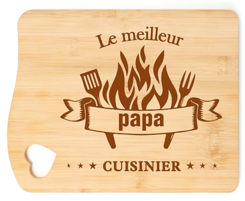 Blumuze Cadeau Papa,Cadeau Anniversaire Papa Planche à Découper en Bambou | Idee Cadeaux Pere Cuisine,Cadeau Homme Original Fete des Peres Noël Noel Fete des Peres