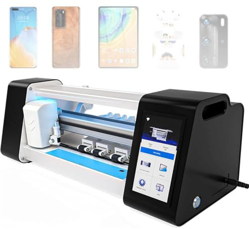 CYMYYDS Automatische Folienschneidemaschine, intelligenter Displayfolienschneider mit 5,5-Zoll-Touchscreen, unterstützt 17 Sprachen, für Handys, Computer, Uhren
