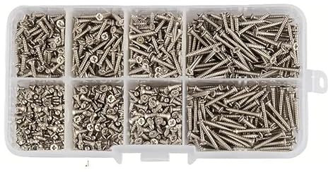 Kit de combinaison de vis for cloisons sèches à haute dureté Vis à dents grossières Vis cruciforme Vis à tête plate Vis longue Série de vis à bois Largement utilisé dans les travaux domestiques quotid