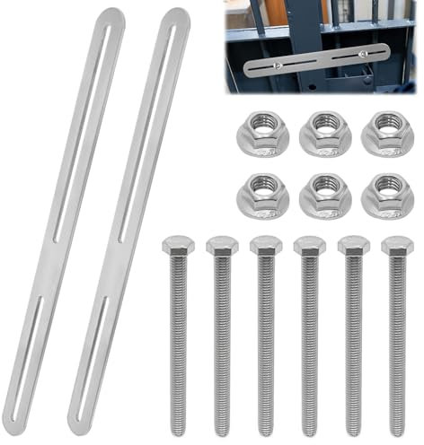 YDHfdc 2 Pezzi Set di Fissaggio per Cassetta Delle Lettere 280 x 24mm Staffa Piatta Forata Acciaio Inox con 6 Viti e Dadi per Cassette Postali Fisse e Manutenzione Mobili(Argento)