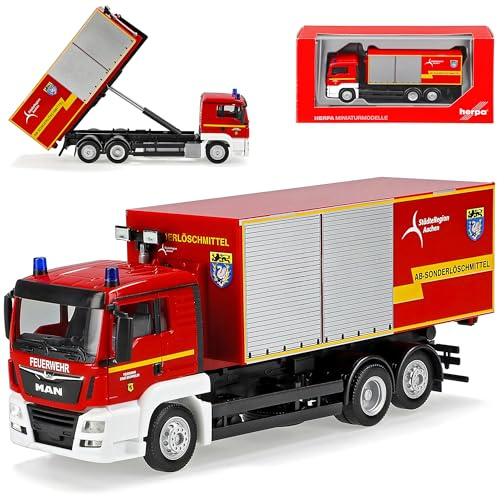 MAN TGS XL Wechsellader LKW Feuerwehr Eschweiler Städteregion Aachen H0 1/87 Herpa Modell Auto