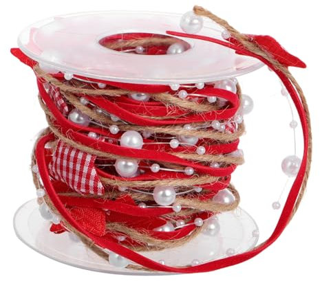 KONTONTY Kunststoffmaterial 1 Rolle Weihnachtsband Festliche Party Verpackung Dekoration Helle Farben Geschenkverpackungsband Für