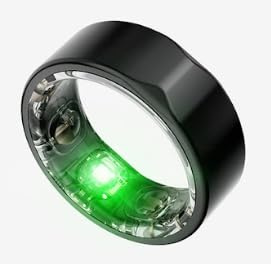 JCRing Smart Ring - Fitness Tracker, Sleep Tracking, Activity Tracking, Heart Rate Monitor, Temperature, Sp02, Stress, V02 Max, Titanium Ring, Free app for iOS & Android (Black, 8)